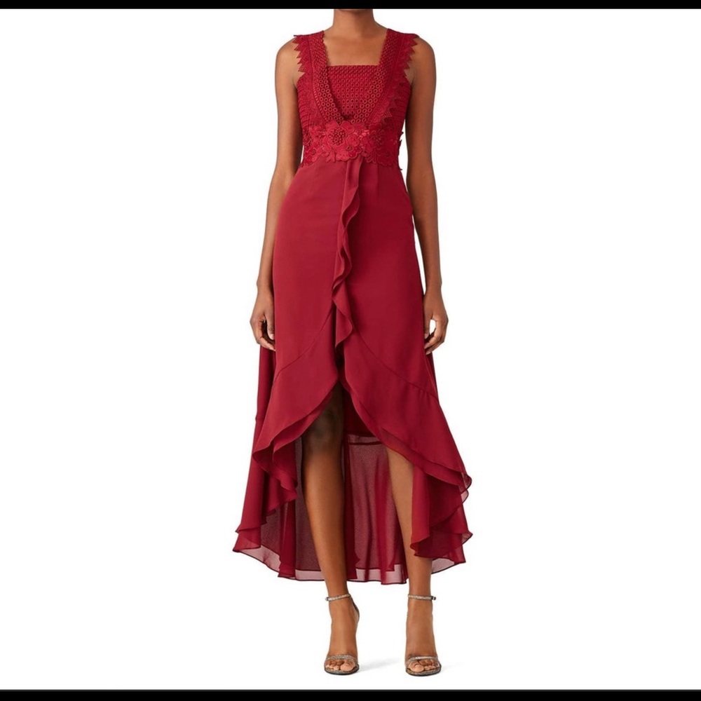 UNITEDWOOD Bordeaux Flowy Red Dress Size 2R